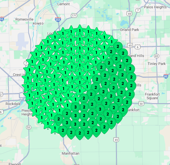 Detailed Google Maps ranking positions